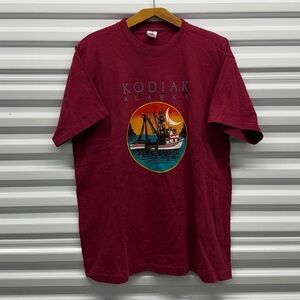 Fruit of the Loom Maroon Kodiak Alaska Graphic Tee